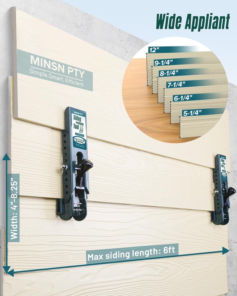 MINSN PTY Upgraded Siding Installation Tools for 5/16-Inch, 3/8-Inch, 7/16-Inch Fiber Cement Lap Siding - Gauge With Adjustable Reveals, Polycarbonate Body, 2 Packs - Image 5
